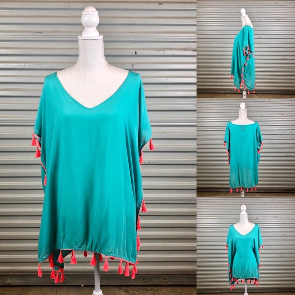 C&T Beach Women Colorful Coverups Tassle Details - Picture 7 of 8